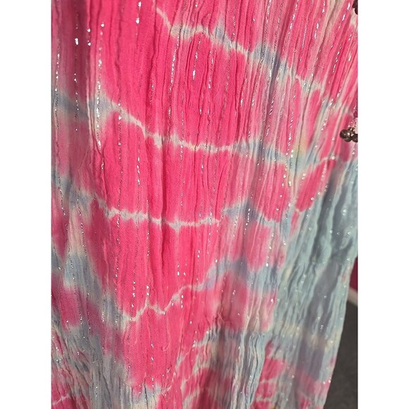 Lotus Boho Pink Shimmer Tye-dye Colorful Festival Cotton Skirt Size Large - Picture 6 of 12